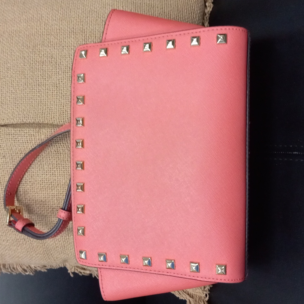 Michael Kors Coral Studded Crossbody Bag - Picture 3 of 7